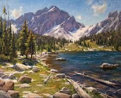 Interview with oil painter Mitch Baird- Turner Fine Art - Jackson, WY Clyde Aspevig, Country Illustration, 수채화 그림, Watercolor Landscape Paintings, Mountain Paintings, Mountain Art, Watercolor Inspiration, Alam Yang Indah, Art Auction