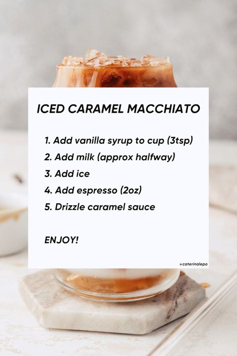 Carmel Machiatto Recipe Iced Starbucks, How To Make Caramel Macchiato At Home, Starbucks Iced Caramel Macchiato Recipe, Machiatto Recipe, Best Iced Coffee Recipe At Home, Coffee Starbucks Recipe, Starbucks Caramel Macchiato Recipe, Iced Caramel Macchiato Starbucks, Espresso Machine Recipes