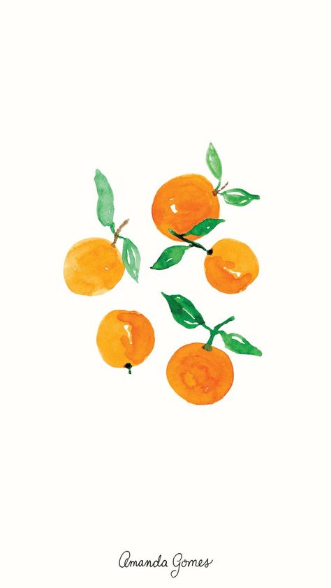 Iphone6 Wallpaper, Akvarel Illustration, Pixel Wallpaper, Deco Orange, Watercolor Fruit, Cat Air, 패턴 배경화면, Seni Cat Air, 수채화 그림