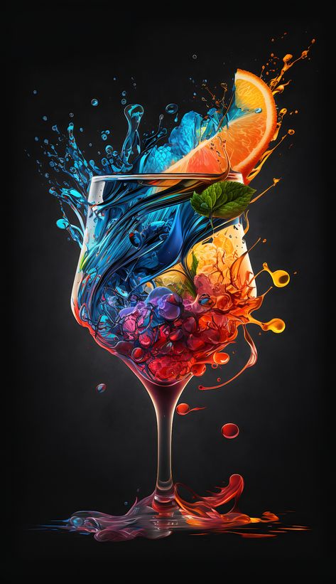 Poison Cocktail, Bar Background, Handmade Drawings, 6 Elements, Cocktail Illustration, Drink Alcohol, Canvas Art Projects, Beautiful Abstract Art, Abstract Face Art