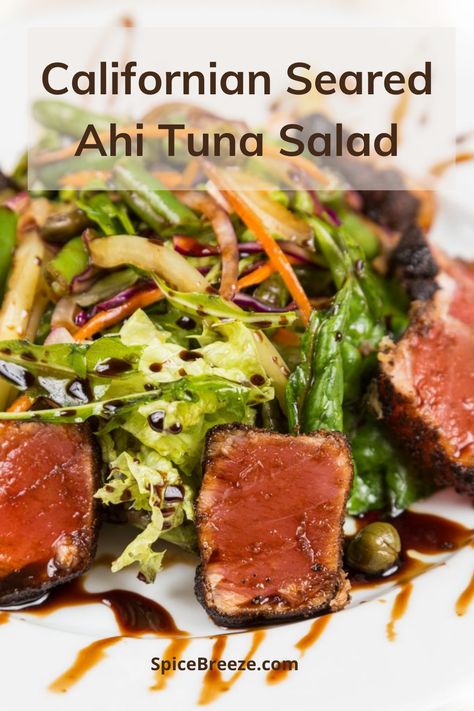 Seared Tuna Salad Recipe, What To Serve With Ahi Tuna Steaks, Fresh Tuna Salad, Ahi Tuna Salad Dressing, Ahi Tuna Salad Recipe, Tuna Salad Dressing, Seared Ahi Tuna Salad, Cooking Ahi Tuna, Ahi Salad