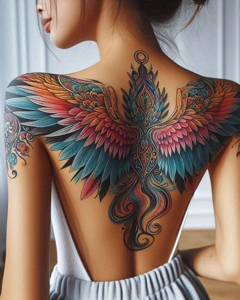 Wing Tattoo Women Back, Wing Tattoo Back Woman, Earth Angel Tattoo, Back Tattoo Wings, Graceful Tattoo, Movement Tattoo, Full Back Tattoo Women, Wings Tattoo On Back, Angel Wings Tattoo On Back