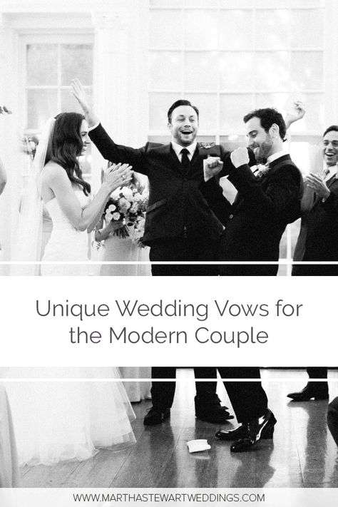 Funny Vows - This couple has their dear friend to thank for their self-described "unconventional, hysterical, sincere, and perfect" ceremony script. #uniqueweddingvows #weddingvows #modernwedding #weddingvowinspiration | Martha Stewart Weddings - Unique Wedding Vows for the Modern Couple Unconventional Wedding Vows, Modern Repeat After Me Vows, Wedding Vows Modern, Ceremony Script For Officiant Funny, Modern Wedding Ceremony Script, Wedding Officiant Script Unique, Friend Officiating Wedding Script, Wedding Officiant Script Funny, Non Traditional Wedding Vows