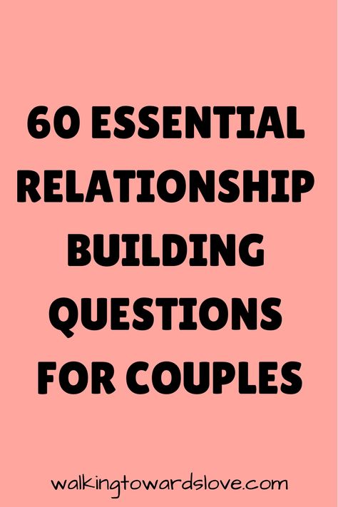 Building a strong, resilient relationship requires understanding, trust, and continuous growth. ’60 Essential Relationship Building Questions for Couples’ is crafted to help you and your partner dive deeper into discussions that matter. These questions cover a range of topics designed to enhance intimacy, foster mutual respect, and strengthen your bond. Whether you’re just beginning your Questions For Relationship Growth, Relationship Deepening Questions, Starting A Relationship Questions, Trust Questions Relationships, Relationship Ground Rules, Questions For New Relationships, Good Relationship Questions, Beginning Relationship Questions, Relationship Review Questions