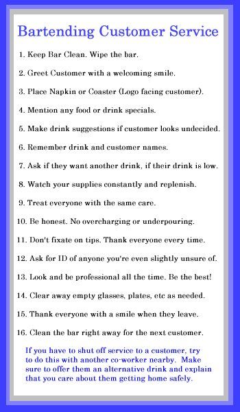 Bartending Customer Service Checklist Tips For Bartending, New Bartender Tips, Bartending Pour Count, Pour Counts Bartending, Bar Manager Ideas, Becoming A Bartender, Bar Tending 101, Bartending Tips And Tricks, Beginner Bartender Tips