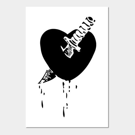 Knife Through Heart, Heart Knife, Clipart Silhouette, Heart Wall, Girlfriend Boyfriend, Print Design, Favorite Movies, Clip Art, Art Prints