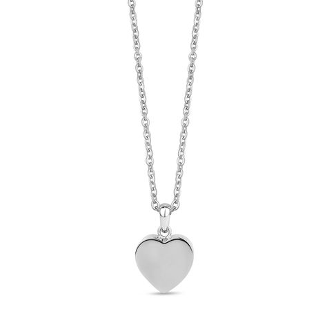 This Minimal Heart Urn Pendant is crafted from stainless steel for maximum durability and features a secure screw closure that allows a small amount of ashes to be stored for sentimental value.