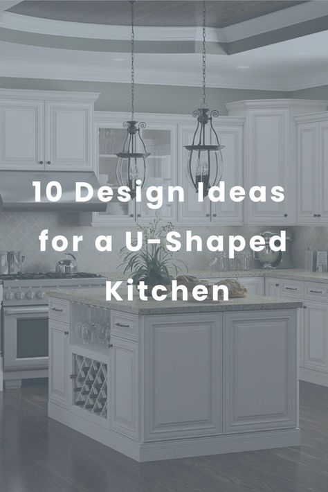 The U-shaped kitchen layout consists of three adjoining walls of cabinetry and work surfaces, with one open end for access from the dining or family room. As a kitchen contractor, you have a few design tricks in your toolkit to optimize a U-shaped kitchen for a result your clients will love. U Shape Kitchen With Island Layout, Small U Shaped Kitchen Remodel Modern, You Shaped Kitchen, U Shaped Kitchen With Center Island, U Shaped Kitchen With Island And Pantry, Angular Kitchen Layout, Luxury U Shaped Kitchen, Island In U Shaped Kitchen, U Shaped Kitchen Cabinet Layout