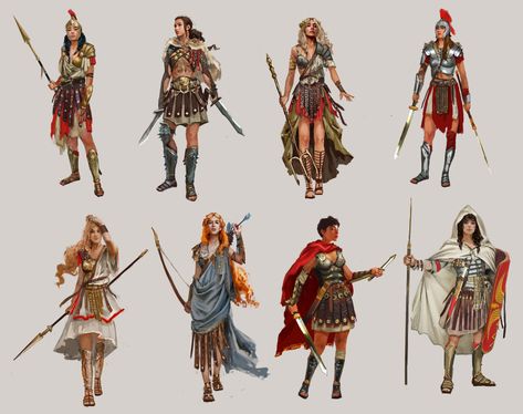 ArtStation - Greek/Roman warriors sketches, Kaines Elande Amazons Women Warriors, Roman Armor, Amazonian Warrior, Roman Characters, Armor Drawing, Warrior Drawing, Roman Warriors, Greek Heroes, Amazon Warrior