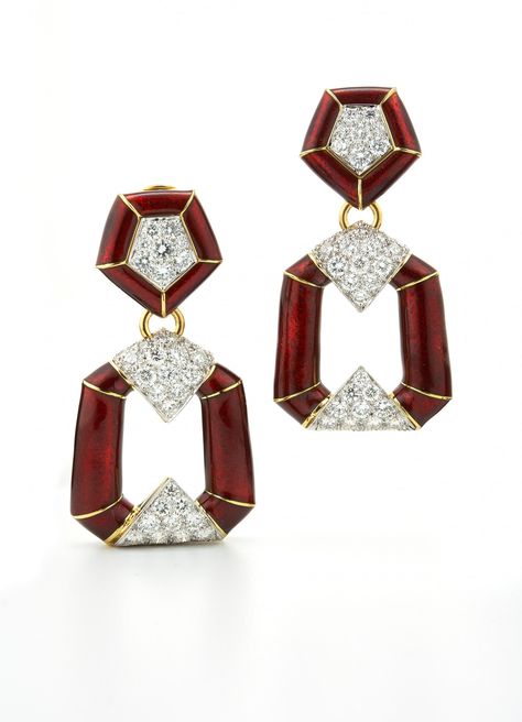 David Webb Earrings 2022 Rings, Plain Silver Rings, Patriotic Jewelry, David Webb, Bamboo Earrings, Ruby Jewelry, Art Deco Earrings, Fabulous Jewelry, Lovely Earrings