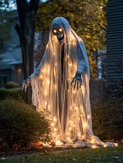 10 Creative Halloween Outdoor Decor Ideas for a Spooky Yard Entrada Halloween, Porche Halloween, Glowing Pumpkin, Halloween Decorations To Make, Scary Halloween Decorations Outdoor, Outdoor Decor Ideas, Halloween Board, Halloween Diy Outdoor, Cheap Halloween Decorations