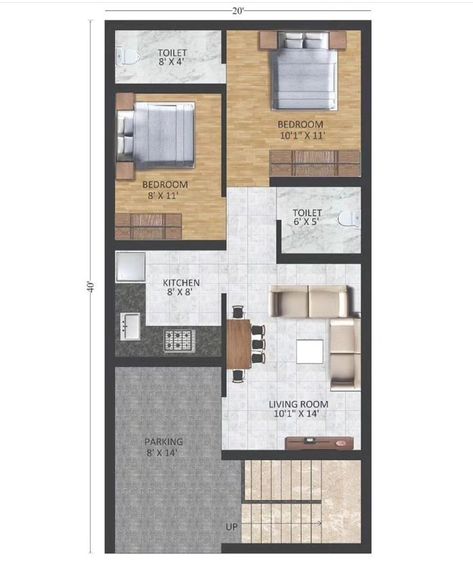 Indian Small House Design, 2d Plan House, House 2d Plan, Mini House Plans, 20x30 House Plans, Floor Planning, Budget House Plans, Single Storey House Plans, 20x40 House Plans