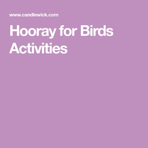 Hooray for Birds Activities Birds Activities, Gaming Logos, Birds, Animals, Logos