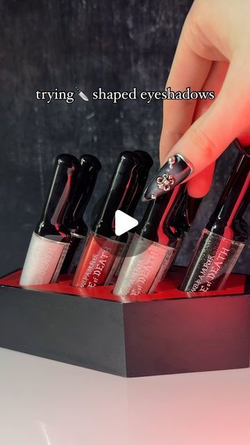 Micaela Davis on Instagram: "These might be the coolest eyeshadows of the year. Definitely one of the products with the best packaging in my collection! 
Today I swatched 4 of the 9 shades of the new @makeupamurder liquid eyeshadows! Should I do a part 2 with the mattes?

Details- (gifted/pr-ad)
❤️ @makeupamurder Cause of ☠️ liquid eyeshadows
💅Press on nails- @legnails 
.
.
.
.
.
.
.
#makeupamurder #liquideyeshadow #eyeshadowswatches #glitteryeyeshadow #makeupvideoss" Glittery Eyeshadow, Fx Makeup, Liquid Eyeshadow, Body Modifications, Clothing Design, Plastic Surgery, My Collection, Body Painting, Press On Nails