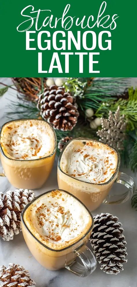 Eggnog Latte Recipe, Dairy Free Egg Nog, Eggnog Drinks, Eggnog Latte, Nespresso Recipes, Diy Starbucks, Homemade Eggnog, Seasonal Drinks, Eggnog Recipe