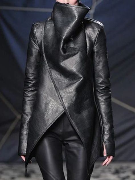 Pu Jacket, Types Of Coats, Faux Leather Coat, Cyberpunk Fashion, Gareth Pugh, Fitted Turtleneck, Futuristic Fashion, Kylie Minogue, Future Fashion