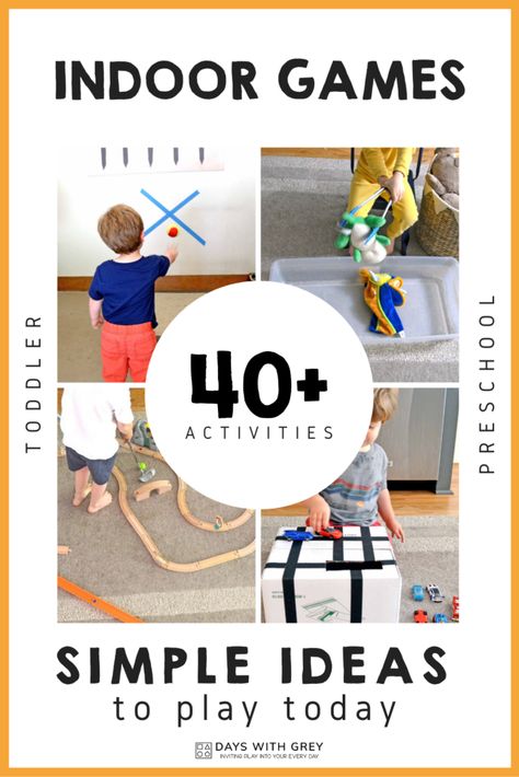 40 Indoor Games for Kids Easy Preschool Games Indoor, Daycare Games For Kids Indoor Activities, Indoor Game For Kindergarten, Indoor Recess Games Preschool, Kids Indoor Games Simple, Easy Indoor Activities, Toddler Games, Kids Activities At Home, Indoor Activities For Toddlers