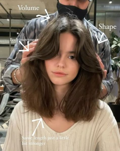 Mid Length Hair With Movement, Middle Parting Short Hair, Center Part Bangs Mid Length, Mid Length Haircut For Straight Hair, Haircut Inspiration Mid Length Straight, Mid Length Wavy Haircut, Thick Mid Length Hair, Mid Length Hair Side Part, Movement Haircut