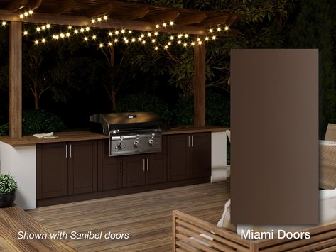 Kitchen Cabinet Island, Outdoor Kitchen Cabinet, Cabinet Island, Kitchen Set Cabinet, Modular Outdoor Kitchens, Kitchen Island Cabinets, Semi Custom Cabinets, Brown Kitchen Cabinets, Newage Products