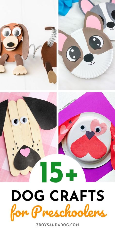 Are you looking for an easy puppy craft for kids? These Dog Crafts for Preschoolers are super easy and a lot of fun! #dogcrafts #craftsforkids #easycrafts #3boysandadog Dog Crafts For Preschoolers, Puppy Crafts For Kids, Dog Crafts Preschool, Dog Crafts For Kids, Dog Themed Crafts, Cute Craft Ideas, Fun Ideas For Kids, Toy Story Crafts, Puppy Crafts