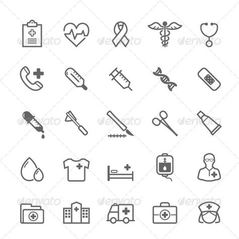 25 Outline Stroke Medical & Health Care Icons  - Medical & Health Care outline symbol icons  - Easy to edit size and color  - Avai Doctor Tattoo, Medical Tattoo, Nurse Tattoo, Health Heart, Health Symbol, Medical Health Care, Health Icon, Human Icon, 4 Tattoo