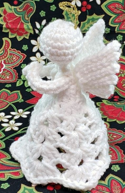 Crochet Angel Crochet Angel Pattern, Angel Pattern, Crochet Ornament Patterns, Crochet Angels, Crochet Angel, Crochet Shell Stitch, Crochet Xmas, Design Crochet, Christmas Crafting