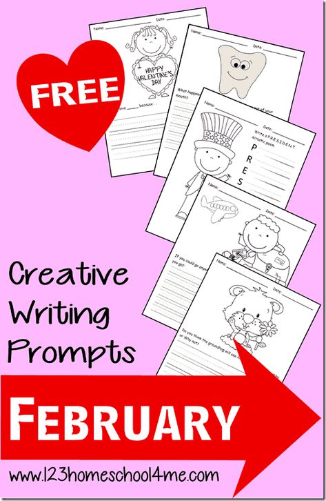 Preschool Groundhog, February Writing Prompts, February Themes, February Writing, Valentines Writing, 123 Homeschool 4 Me, Kindergarten Writing Prompts, Writing Prompts Romance, February Ideas