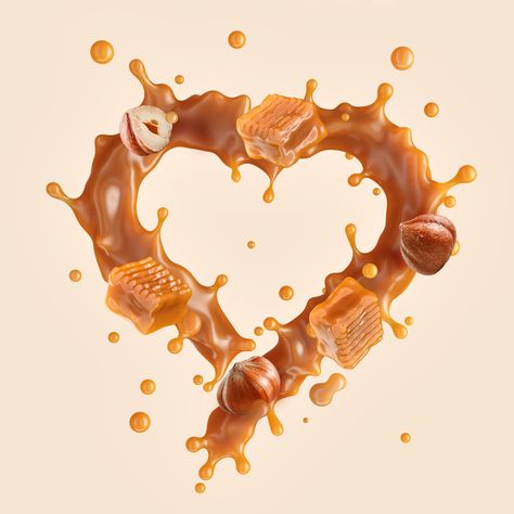 Caramel Illustration, Melted Caramel Sauce, Chocolate Advertising, Melted Caramel, Caramel Candies, Liquid Design, How To Melt Caramel, Silhouette People, Caramel Candy