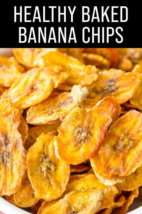 Looking for more nutritious options to make for your family or friends? Today we add Healthy Baked Banana Chips to our repertoire of healthy baked snack recipes. Baked Banana Chips, Healthy Baked Snacks, Banana Chips Recipe, Banana Desserts, Dried Banana Chips, Zucchini Chips, Dried Bananas, Healthy Baked, Healthy Casseroles