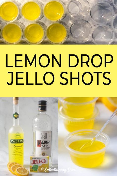 Strong Jello Shots Recipe, Lemon Drop Jello Shots, Margarita Jello Shots, Jello Shooters, Best Jello Shots, Jello Shots Recipe, Jello Pudding Shots, Jelly Shots, Lemon Jello