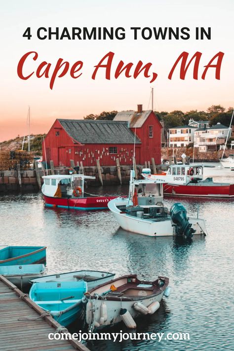 The most charming towns in Cape Ann MA that you need to visit! These adorable towns will inspire you to plan a trip to Cape Ann! Cape Ann Massachusetts, Cape Cod Travel, Rockport Massachusetts, Boston Travel Guide, Smokey Mountains Vacation, Maine Summer, Massachusetts Travel, England Trip, Boston Travel