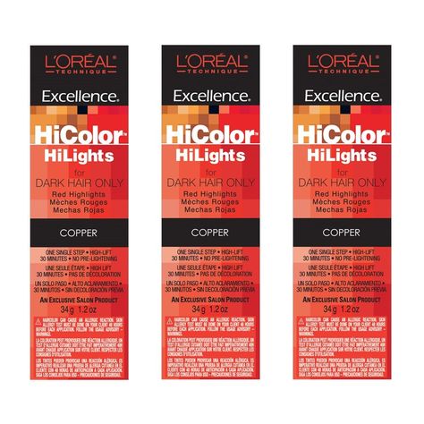 PRICES MAY VARY. Title: L'Oreal HiColor HiLights COPPER Permanent Hair Color Tint HC-05104 (3 Pack). Product Type: Products > Hair Care > Hair Coloring Products > Hair Color Loreal Hi Color Copper Red, Loreal Hicolor, Cream Hair, Jet Black Hair, Hair Color Chart, Copper Hair Color, Red Highlights, Hair Color For Women, Permanent Hair Color