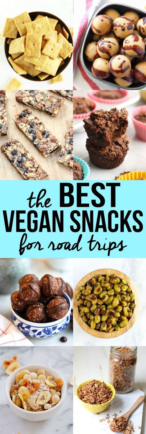 Your summer adventures aren't complete without the best vegan snacks for road trips! Save yourself some money by making them at home. Delicious and easy! Roadtrip Vegan Snacks, Best Vegan Snacks, Patisserie Vegan, Healthy Vegan Snacks, Banana Split, Vegan Treats, Camping Meals, Vegan Cooking, Vegan Foods