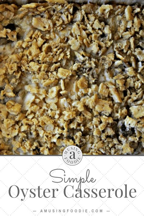 This simple oyster casserole will become a favorite dish for the holidays! Oyster Dressing With Saltines, Oyster Dressing Recipes With Crackers, Oyster Casserole With Saltines, Scalloped Oysters With Ritz Crackers, Scalloped Oysters With Saltines, Oyster Casserole Recipes, Ritz Crackers Recipes, Oyster Casserole, Oyster Dressing Recipes