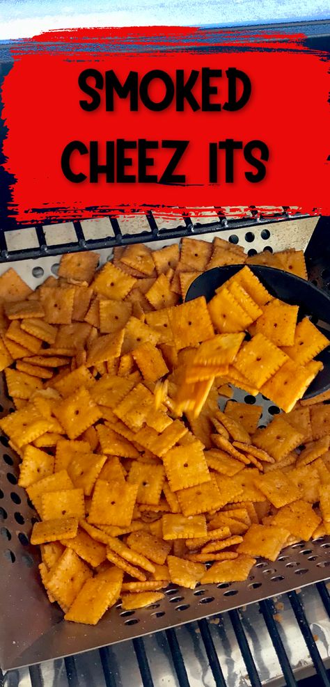 Smoked Cheez- Its are an easy smoked snack mix! It is a great mix of delicoius flavors and seasonings. Don't feel like you have to quit or give up on your healthy lifestyle either! Just enjoy in moderations! You can also use this method to smoke pretzel sticks! #mixrecipe #smokedsnacks #cheezits #sticks #easyrecipe Smoked Cheese Sticks, Smoked Cheez Its Recipe, Quick Smoker Meals, Smoked Cheese Its, Smoked Snack Mix Recipes, Smoked Crackers, Smoker Snacks, Smoked Cheez Its, Smoked Snacks