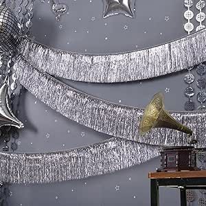 C＆B Silver Fringe Banner for Party Decorations,6 Ft Hanging Fringe Tinsel Garland,Metallic Foil Silver Streamer Photo Backdrop for The 70s & 80s Last Disco Ball Bachelorette Party, 21st Birthday Decor Streamer Photo Backdrop, Disco Ball Bachelorette, 21st Birthday Decor, Banner For Party, Fringe Banner, Homecoming Decorations, Last Disco, Disco Decorations, Disco Party Decorations