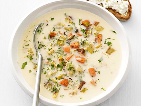 Potato-Fennel Soup Recipe | Food Network Kitchen | Food Network Fennel Recipes Soup, Fennel Soup, Fennel Recipes, Potato Soup Recipe, Food Network Magazine, Soup And Stew, Bowl Of Soup, Meatless Monday, Kitchen Food