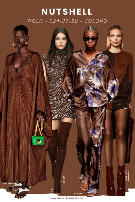 Spring 2024 Color Trends Shaggy Pixie, Shaggy Bob, Fashion Trend Forecast, Color Trends Fashion, Mode Abaya, Fashion Forecasting, Brown Outfit, Spring Fashion Trends, Photo Outfit