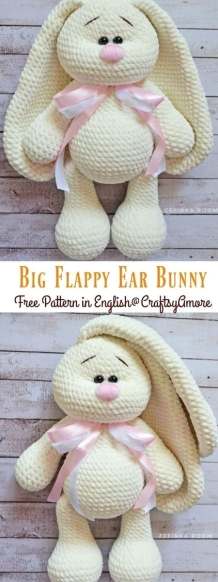 Bunny Amigurumi Free Pattern, Crochet Bear Patterns, Crochet Toys Free, Bunny Amigurumi, Stuffed Bunny, Crochet Teddy Bear Pattern, Crochet Bunny Pattern, Easter Crochet Patterns, Pola Amigurumi