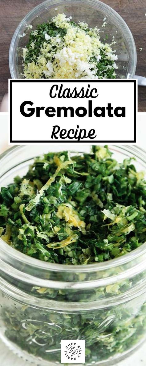 This tasty classic gremolata recipe is made of parsley, lemon, and garlic. It comes together in minutes and will help add flavor to your next dish. You won’t believe how simple this is to prepare. I believe a simple sauce, or just a touch of seasoning, can help elevate any dish. Cilantro And Parsley Recipes, Gremalotta Sauce, Parsley Garlic Sauce, Lemon Parsley Sauce, Fresh Herb Sauces, Lemon Gremolata Recipe, What To Make With Parsley, Basil And Parsley Recipes, Things To Do With Parsley