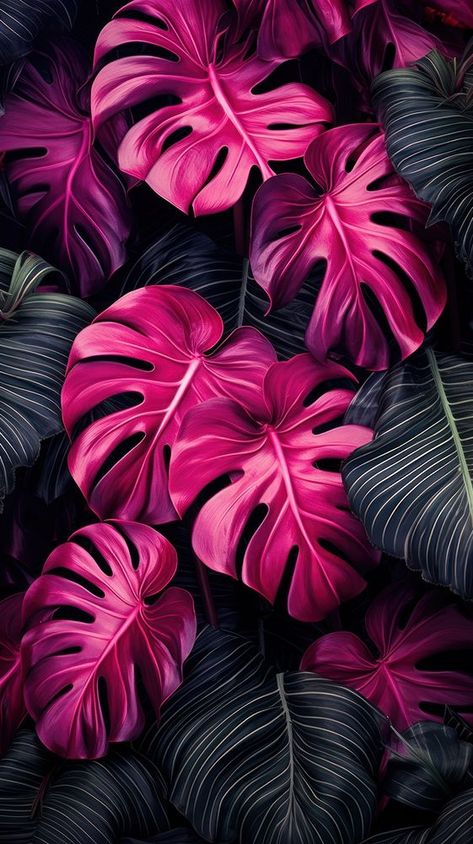 Tropical Flower Design, Flower Images Wallpapers, Colorful Fabric Patterns, Tropical Neon, Wallpaper Leaf, Digital Art Tutorial Beginner, Iphone Wallpaper Aesthetic, Iphone Wallpaper Stills, Neon Flowers