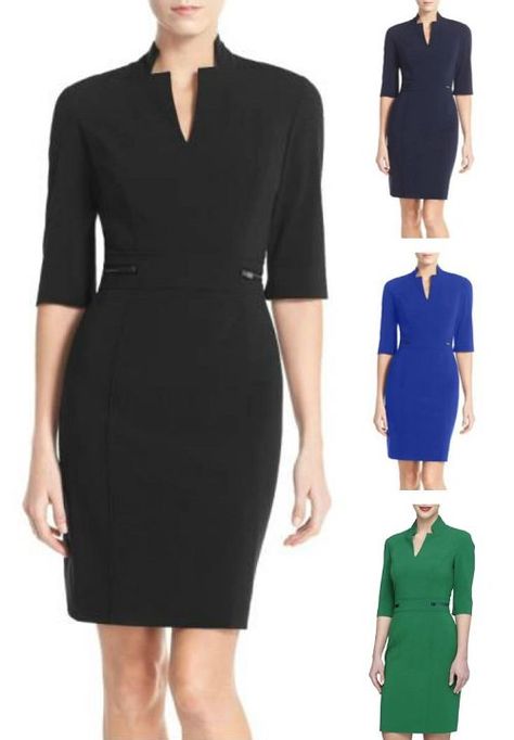 This sheath dress from Tahari is a workwear hall of famer because it has been around for years and gets great reviews!  It also comes in petite sizes and several colors options. Dress For Petite Women, Corporate Dress, Uniform Dress, Work Dresses For Women, Young Professional, Formal Looks, Petite Outfits, Petite Dresses, Office Fashion