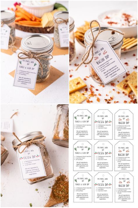 Diy Spice Gift, Dip Ornaments Recipes, Dry Mixes For Gifts, Dip In A Jar Gift, Dip Seasoning Mixes Gift, Dried Herb Dip Mixes, Diy Seasoning Mixes Christmas Gifts Homemade Spices, Diy Christmas Spice Gifts, Mason Jar Soup Mix Recipes Homemade Gifts