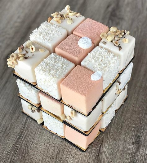 Rubik’s Cube Sugar Candy | by Tartalette Cupcake Torte, Torte Creative, Patisserie Fine, Cube Cake, The Wedding Cake, Torte Cupcake, Dessert Bar, Nontraditional Wedding, Plated Desserts