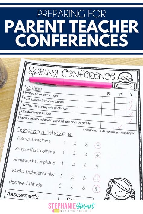 Preparing for parent teacher conferences in the early elementary classroom can be daunting! In this post, I'm sharing my best conference prep tips for early elementary teachers. Click here to take a closer look at these teacher tips and parent teacher conference printables. Parent Teacher Conferences First Grade, Pre K Parent Teacher Conference, Preschool Parent Teacher Conference Form, Parent Teacher Conference Forms, Parent Teacher Conference, Conference Forms, Third Grade Classroom, Early Elementary Resources, Teacher Conferences