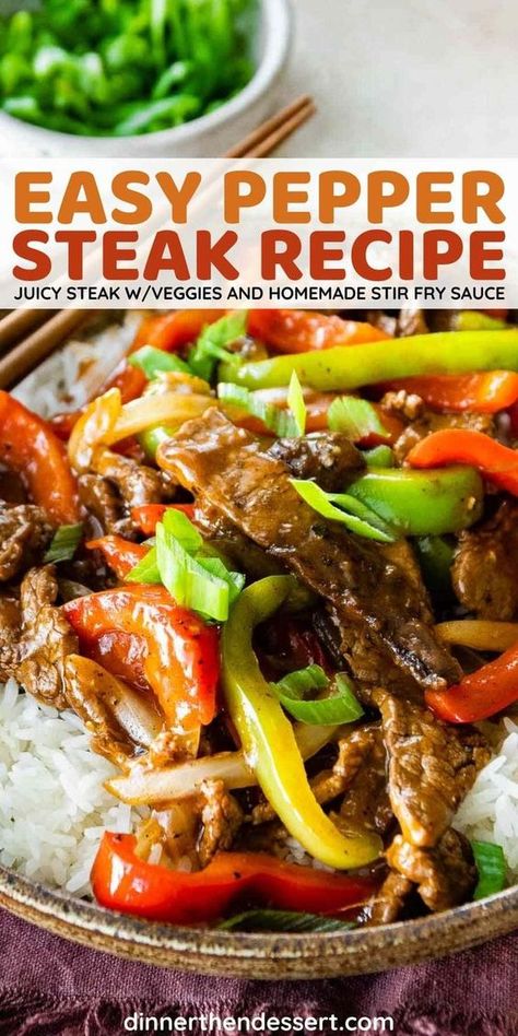 Pepper Steak Recipe Easy, Easy Pepper Steak Recipe, Peper Steak, Pepper Steak Stir Fry, Crockpot Stuffed Peppers, Pepper Steak Recipe, Homemade Chinese Food, Beef Steak Recipes, Easy Steak Recipes