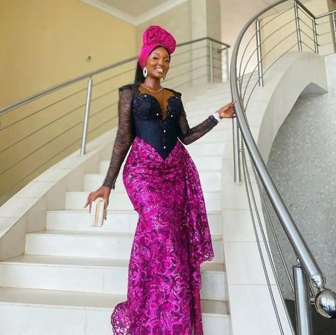 Asoebi Lace Styles Classy 2023, Aso Ebi Dresses Lace Nigerian Fashion, Owanbe Styles, Asoebi Dress, Asoebi Lace Styles, Lace Styles For Wedding, Owambe Styles, Aso Ebi Dresses, Aso Ebi Lace