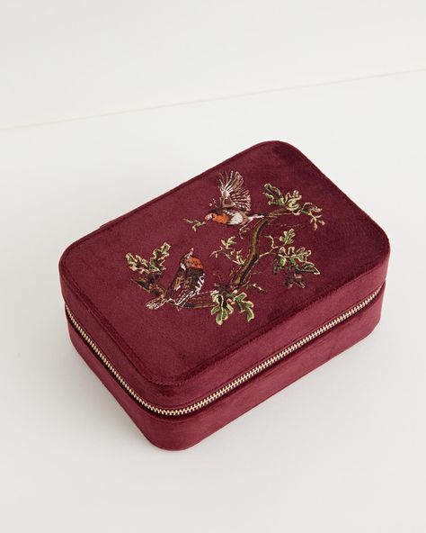 Velvet Jewellery Boxes, Embroidered Jewellery, Fable England, Hand Embroidered Jewelry, 23 Fashion, Animal Bracelet, Large Jewelry Box, Velvet Jewelry, Gold Plated Bangles