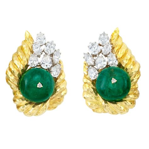 Important Jewelry | Doyle Auction House Pink Diamond Ring, David Webb, Ear Clips, Gold Sign, Emerald Bead, Jewelry Auction, Fine Art Jewelry, Hammered Gold, Van Cleef