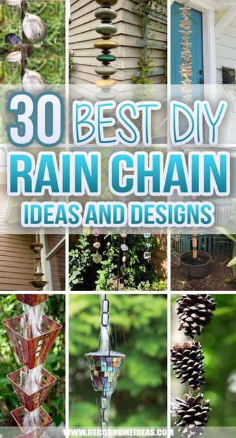 How To Make A Rain Chain, Rain Chain Ideas, Rain Chain Diy, Chain Ideas, Space Garden, Diy Wind Chimes, Outdoor Crafts, Rain Chain, Backyard Diy Projects